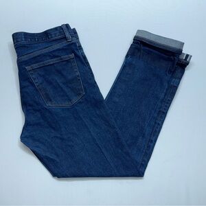 UNIQLO Japanese Selvedge Blue Jeans Mens 34x32 Slim Straight Kaihara Denim